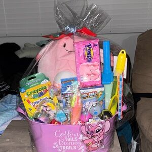 Pokemon & Plush Gift Basket with Crayola Colors - Pink